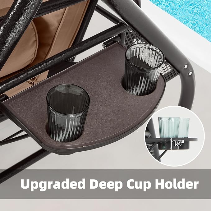 HOMREST 3 Seat Outdoor Porch Swing - Image 7