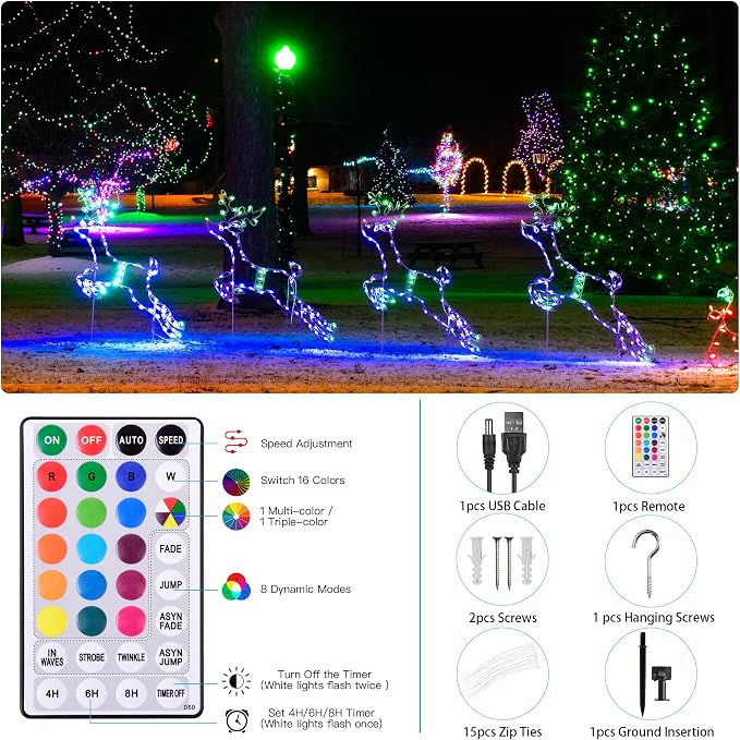 33FT Solar Rope Lights Outdoor Waterproof, 18 Colors Changing Trampoline Light - Image 5