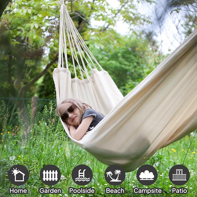ANYOO Cotton Hammock Portable Camping Hammocks - Image 4