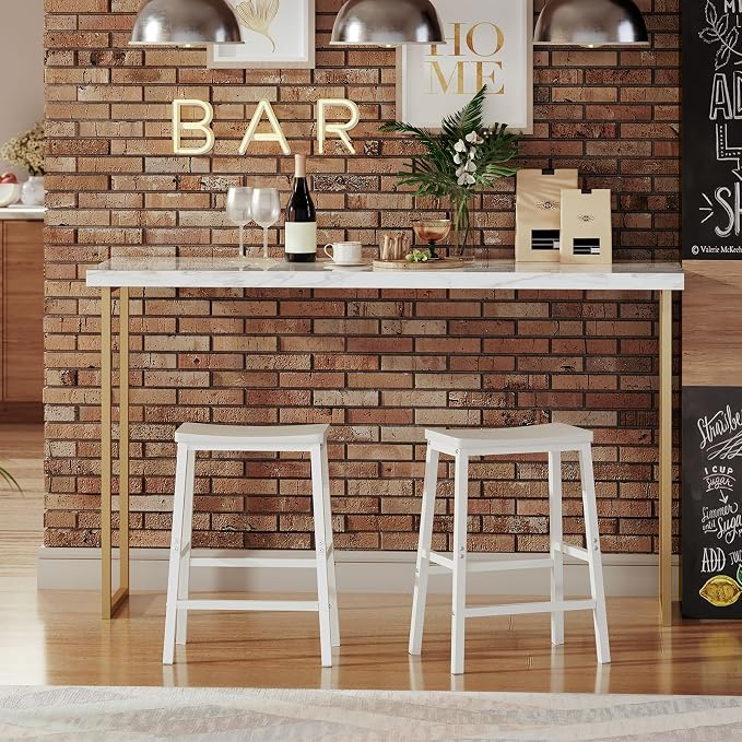 HOOBRO Bar Stools, 23.6 Inch Saddle Stools, Kitchen Counter Seat - Image 4