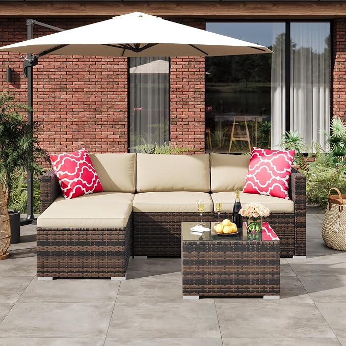 GAOMON 5-Piece All-Weather Patio Furniture Set, Convertible Outdoor Sectional - Image 5