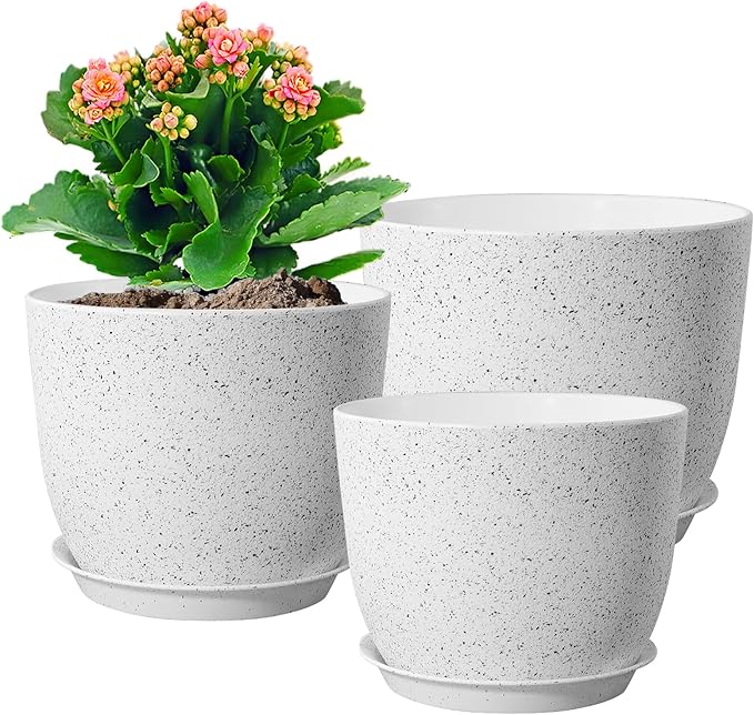 Large Flower Pots 12/10/9 inch, Plant Pots by WSMKSZ