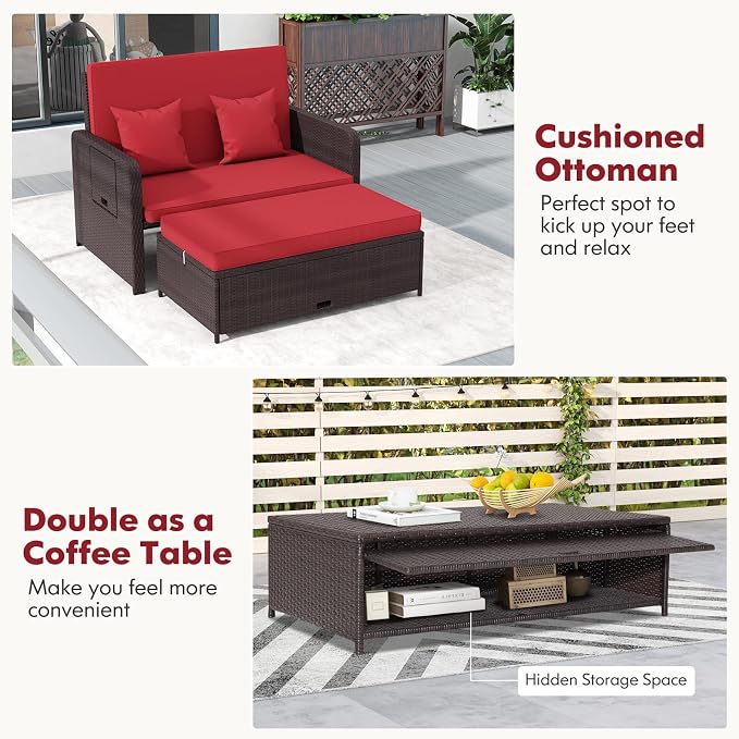 RELAX4LIFE Wicker Patio Outdoor Daybed - Image 4