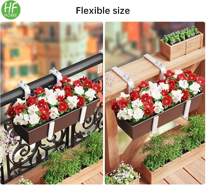 HFHOME Set of 4 Adjustable Window Planter Box Brackets, Planter Shelving - Image 4