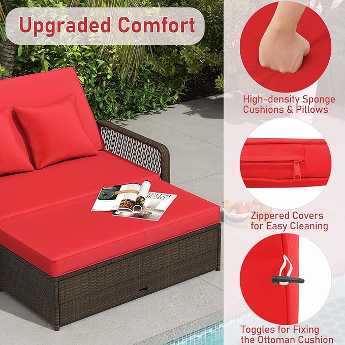 RELAX4LIFE Wicker Patio Outdoor Daybed - Image 5