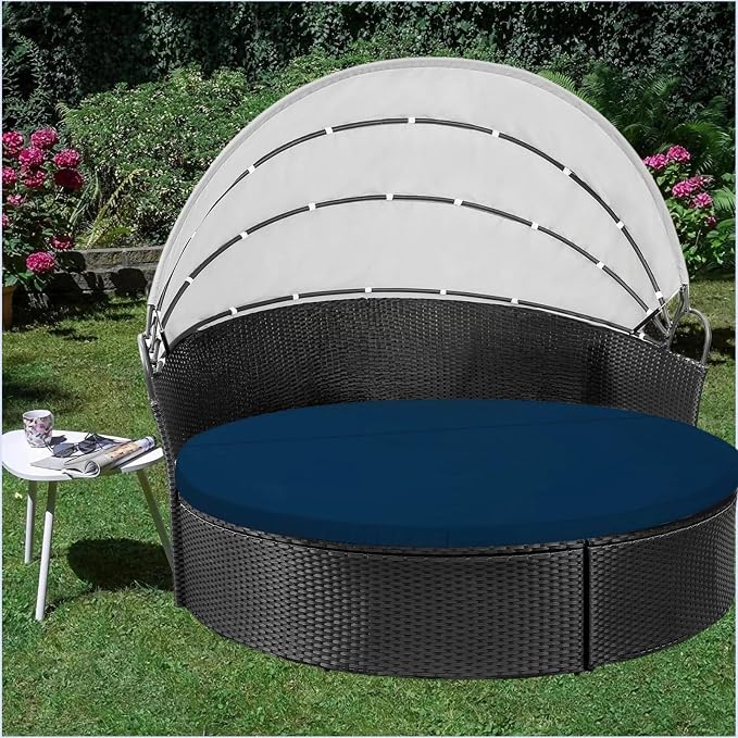 Outdoor Weatherproof Sunproof Waterproof Round Bed Cover, - Image 5