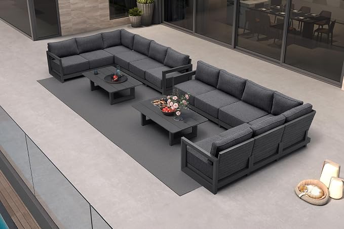 PURPLE LEAF Patio Furniture Set L-Shaped Outdoor Couch by Unknown