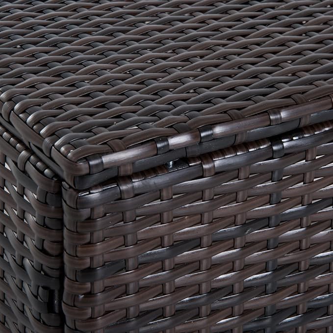 Outsunny 20" Patio Wicker Ottoman, Additional Seating, Side Table - Image 9