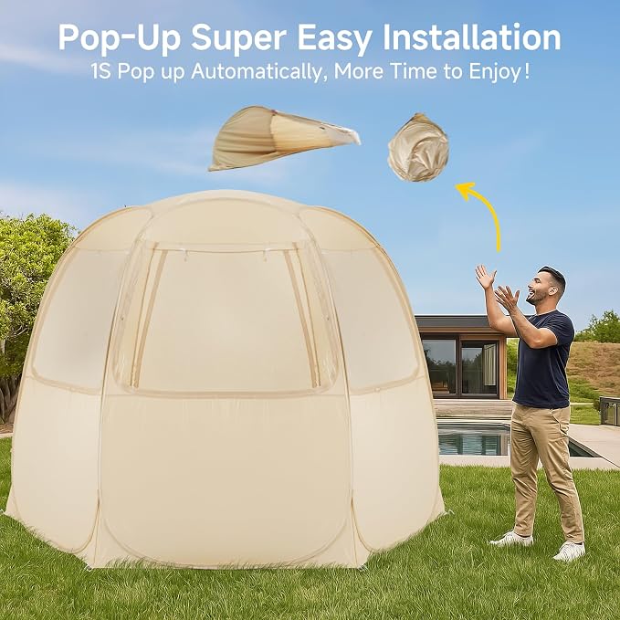 Alvantor® Screen House Gazebo, Pop Up Igloo Screened Canopy Tent - Image 3