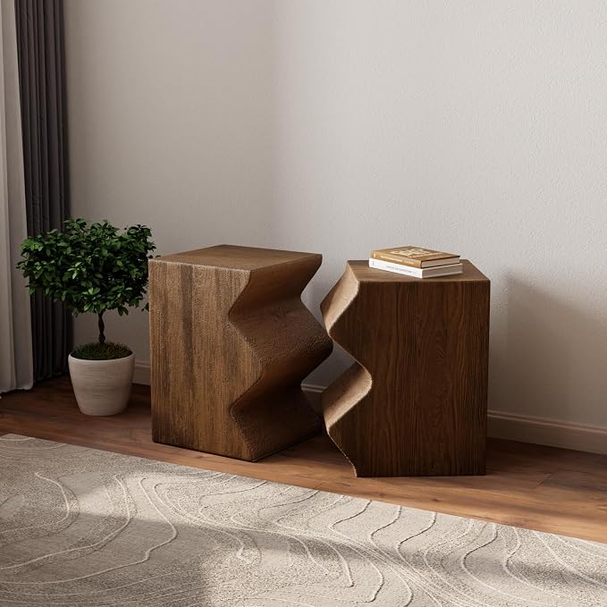 COSIEST Concrete Side Table, Decorative Garden Stools - Image 3