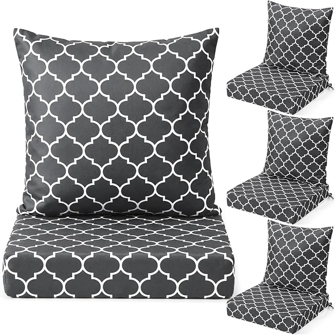 Hoteam 4 Set Outdoor Chair Patio Cushions 20 x 20 Inch Deep Seat Waterproof by Hoteam