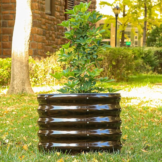 SnugNiture Raised Garden Bed, 2×2×1.5ft Round Galvanized Outdoor Planter Box - Image 5