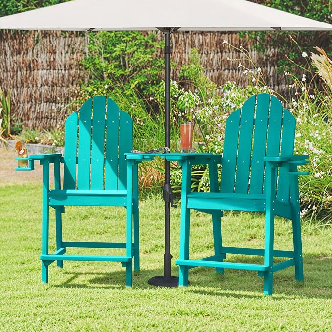 LUE BONA Tall Adirondack Chair Set of 2, All Weather HDPS Bar Height Adirondack - Image 5