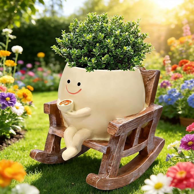 Smiley Face Planter Pot, Cute Plant Pots - Image 7