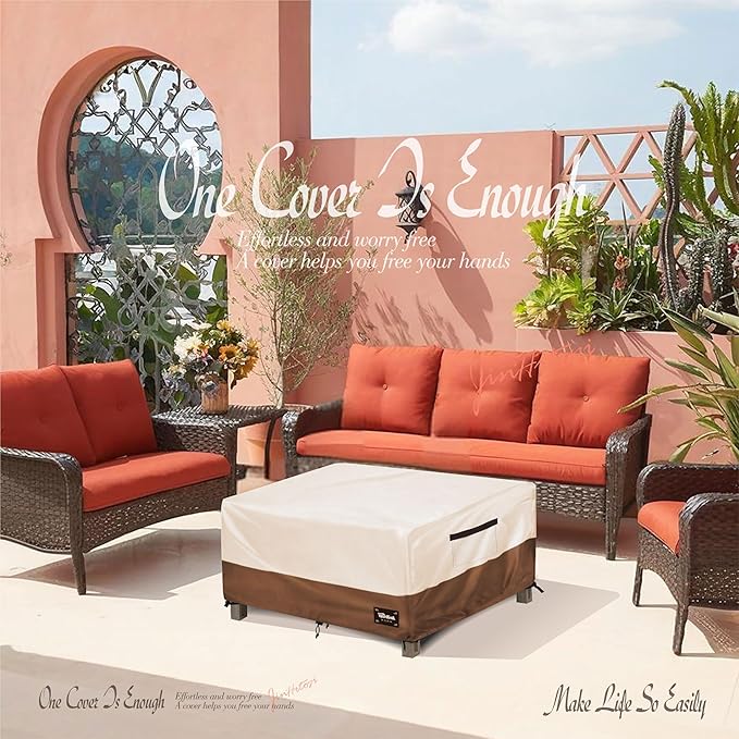 JinHrtoyi Patio Square Table Cover, 40Wx40Dx23H Inches 100% Waterproof Heavy - Image 4