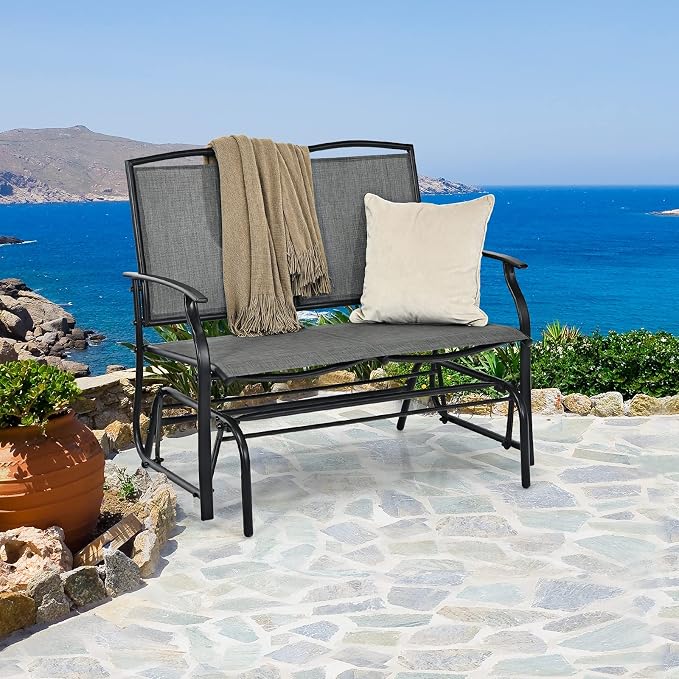 Giantex Patio Glider Benches for Outside, Swing Glider Chair - Image 9