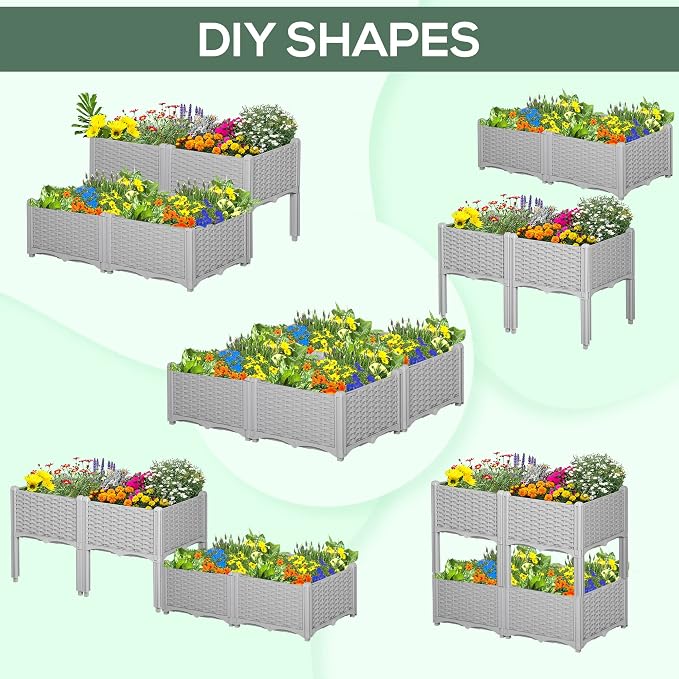 Outsunny 4 Piece Raised Garden Bed - Image 4