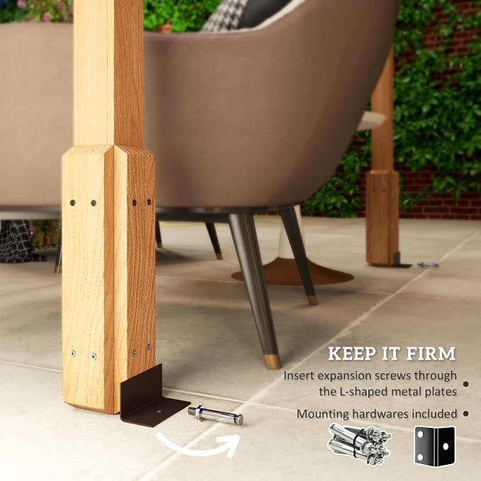 Outsunny 6.6' x 6.6' Outdoor Pergola - Image 6