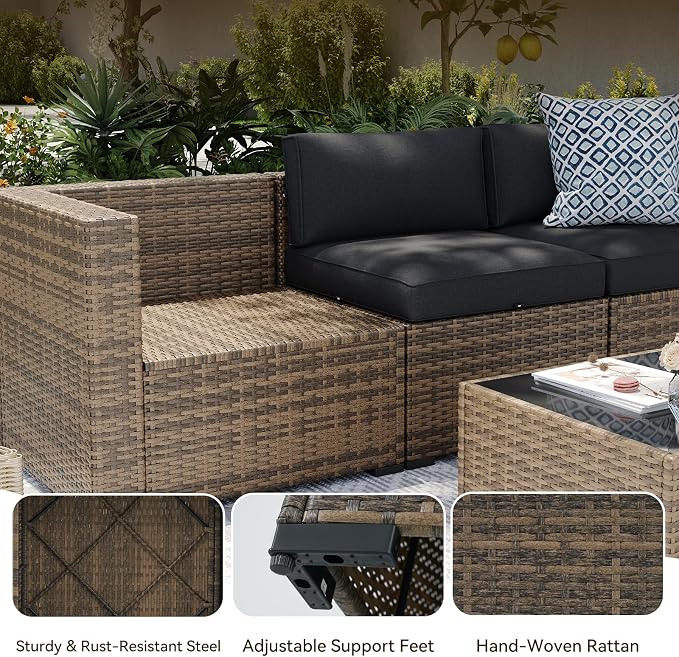 Aoxun Patio Furniture Sets, 15-Piece Outdoor Patio Furniture - Image 6