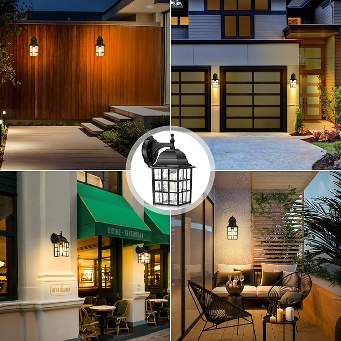 Brightever 2-Pack Dusk to Dawn Outdoor Wall Lantern, Exterior Light Fixtures - Image 7