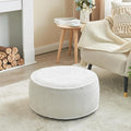 Inflatable Pouf Ottoman, 21x10 Inches Stuffed Chenille Ottoman by weruisi