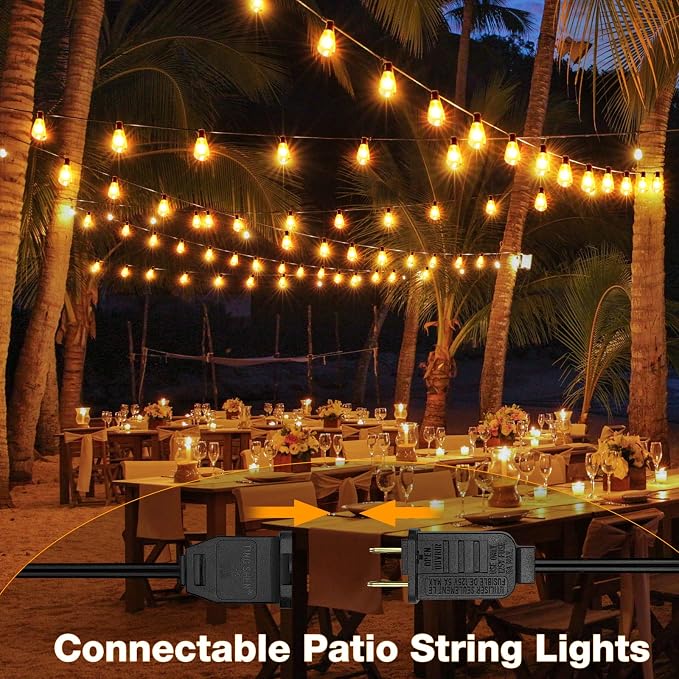 GLUROO Outdoor String Lights, 30FT LED Outdoor Patio Lights Waterproof - Image 5