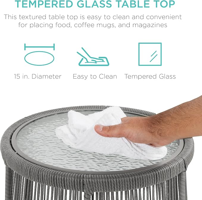 Best Choice Products Outdoor Rope Woven Sectional Patio Furniture L-Shaped - Image 4