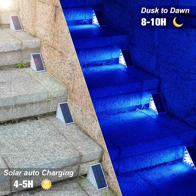 VOLISUN Solar Stair Lights 12 Pack, Solar Step Lights Outdoor Waterproof IP67 - Image 2