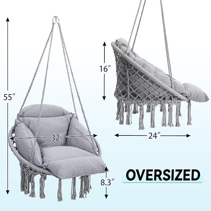 Macrame Hammock Hanging Swinging Chair - Image 6