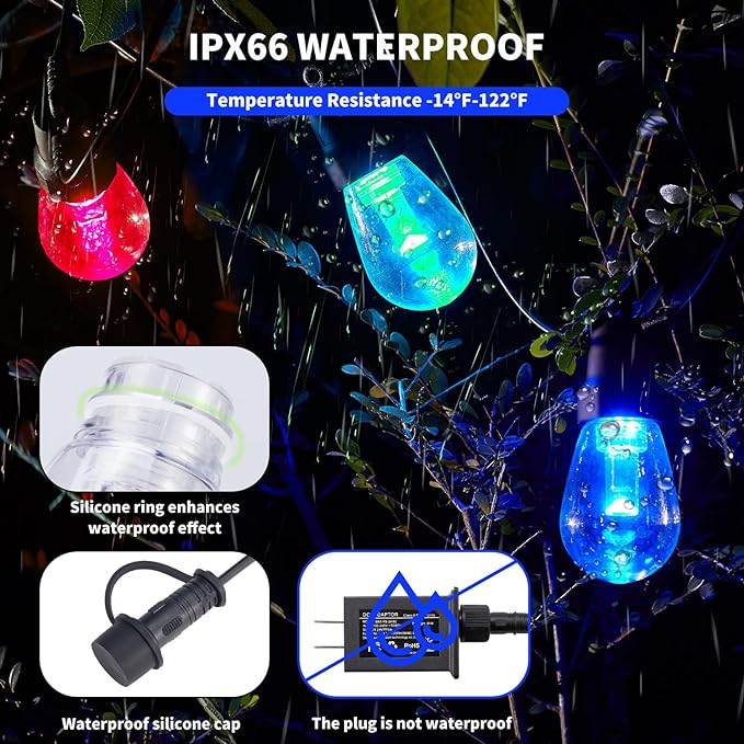 Outdoor String Lights 100FT, Patio Lights - Image 2