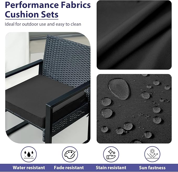 Outdoor Chair Cushions Set of 4, Waterproof Outdoor Seat Cushions - Image 3