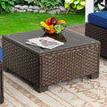 Rattaner Patio Furniture Wicker Coffee Table Outdoor Garden Square Side Table by Rattaner