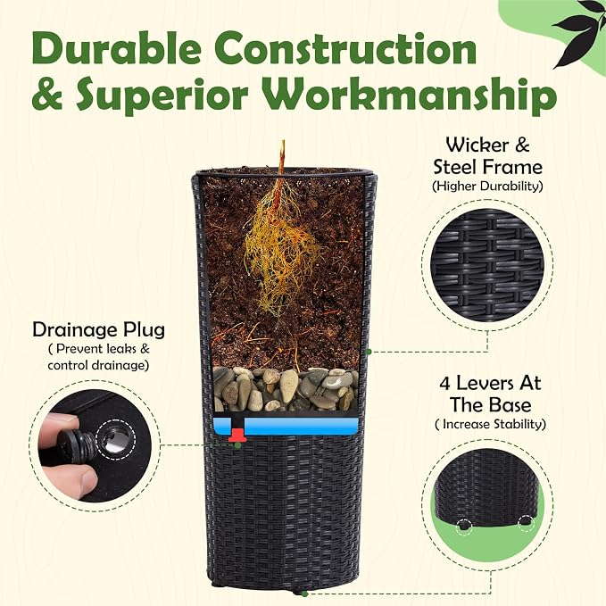 Idzo All Weather Wicker Planters - Image 4