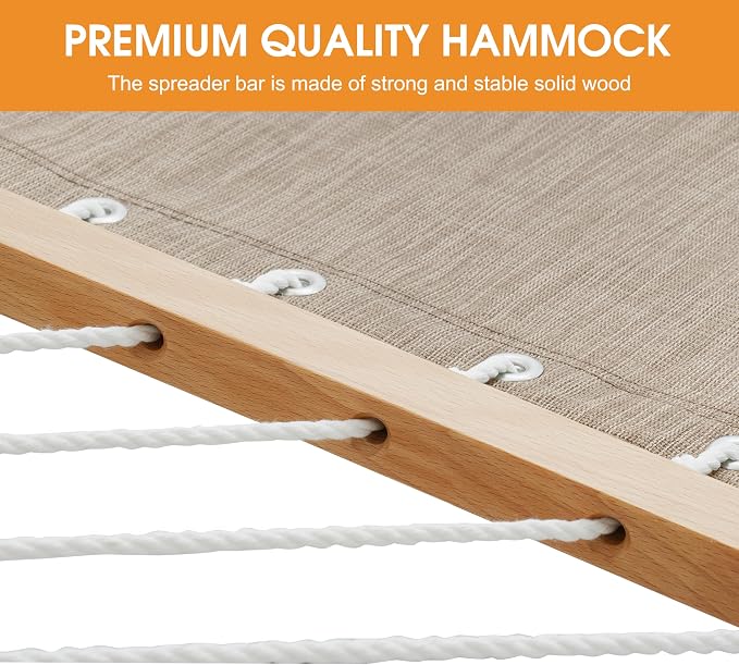 Lazy Daze Hammocks 11 FT Double Outside Hammock Quick Dry Olefin Fabric Hammock - Image 3