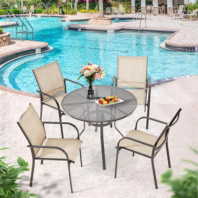 AECOJOY 5 Piece Patio Table and Chair Set - Image 7