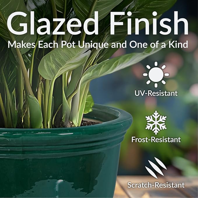 Sunnydaze Large Ceramic Plant Pot - Image 4