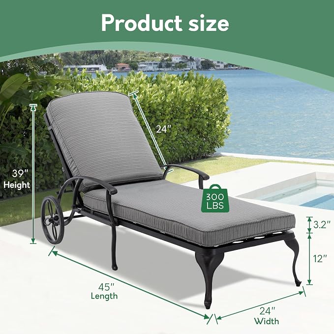 Chaise Lounge Chair Outdoor- Patio Pool Chairs Tanning Lounges - Image 2