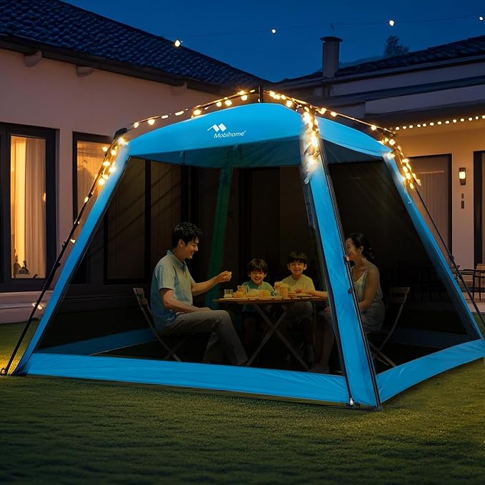Pop Up Screen House Gazebo 8.2'x8.2'x75'', 4-6 Person Portable Screen Room - Image 4