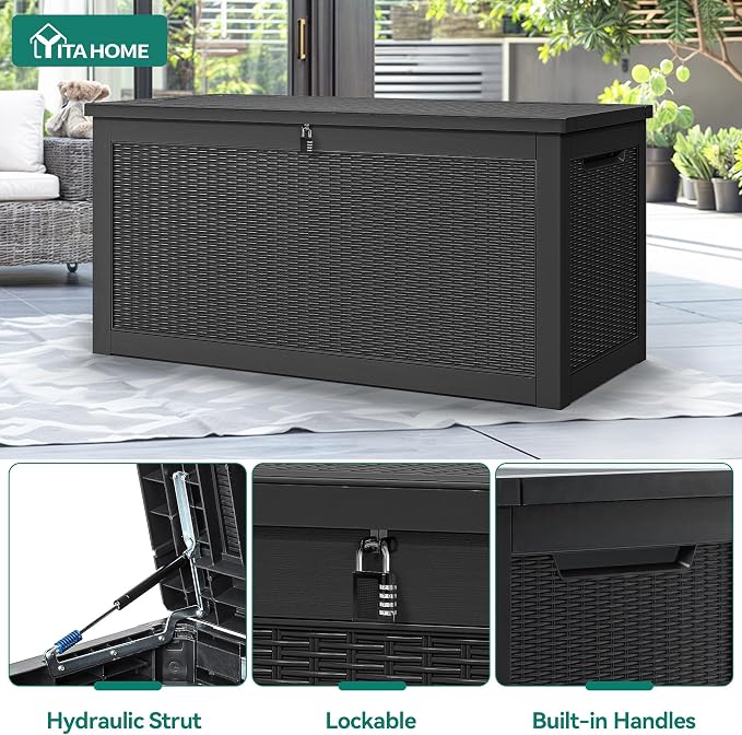 YITAHOME 260 Gallon XXL Large Deck Box, Outdoor Resin Storage Box, Lockable - Image 4