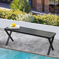 Black Outdoor Bench, Patio Garden Bench, All Wheather Outdoor Bench by Puntogen