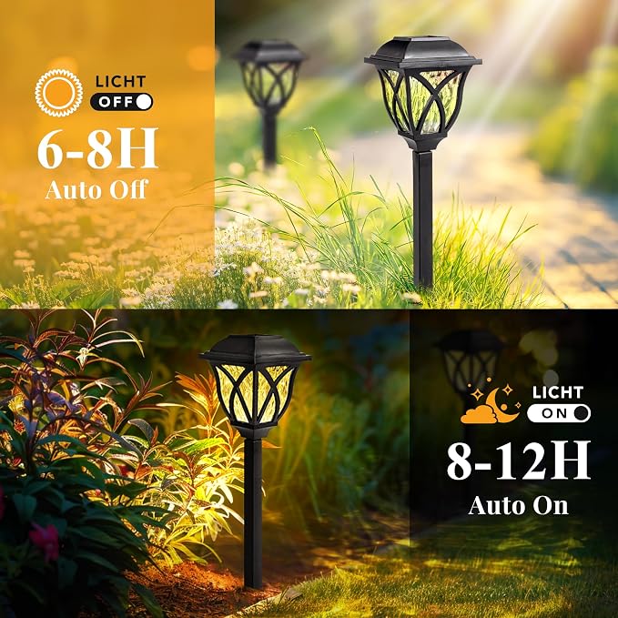 GIGALUMI 6 Pack Solar Lights Outdoor Waterproof, LED Solar Garden Lights - Image 5
