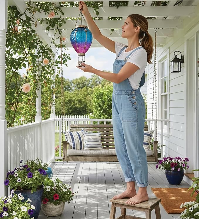 Regal Art & Gift Hot Air Balloon Solar Lantern – Hanging Solar-Powered LED - Image 2