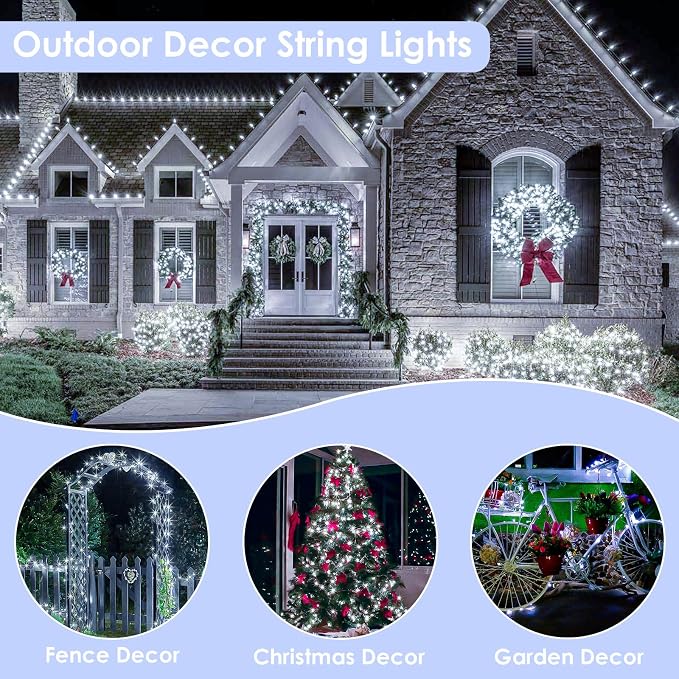 33Ft 100LED Fairy Lights Plug in, Waterproof String Lights Outdoor & Indoor 8 - Image 7