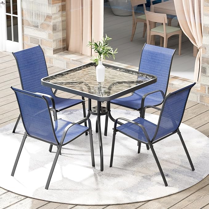 Arlopu 5 Piece Outdoor Patio Dining Set, Porch Furniture by Arlopu