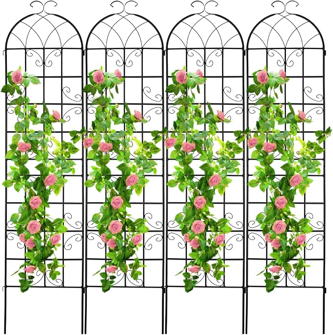 4 Pack 86.2x19.7in Metal Garden Trellis - Image 2