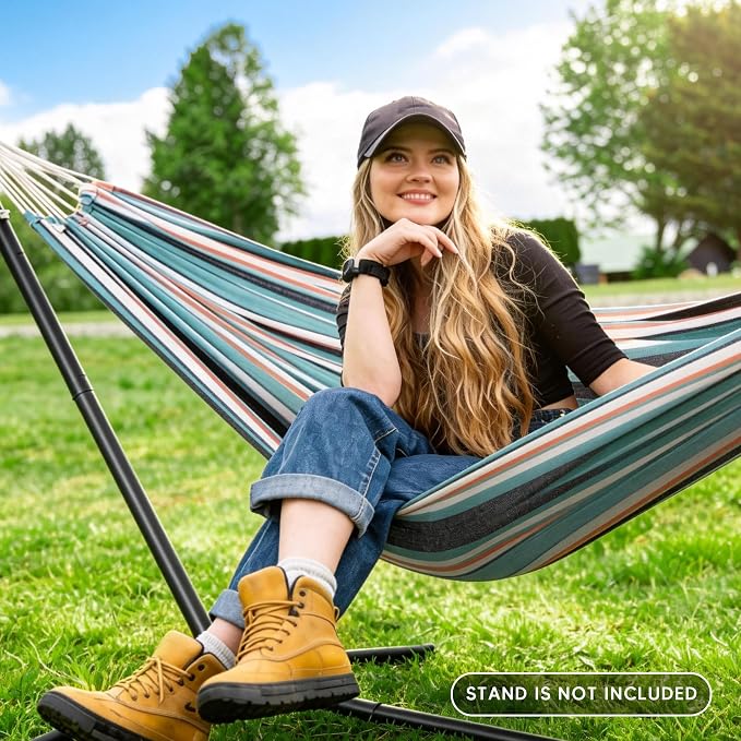 SUNCREAT Hammocks Outdoor Camping Double Hammock, 2 Person Patio Hammock - Image 2