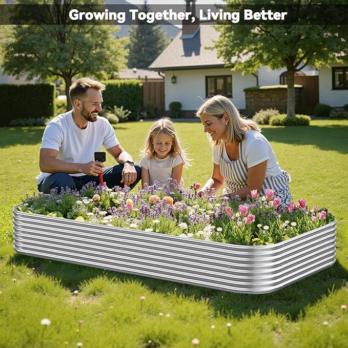 3 Pack 6x3FT Corrugated Galvanized Steel Raised Garden Bed Outdoor, Metal Above - Image 8