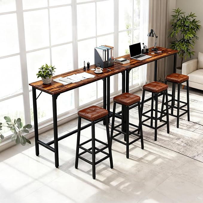 Karl home 43”Bar Table, Rectangular High Top Counter Height Bar Table - Image 7