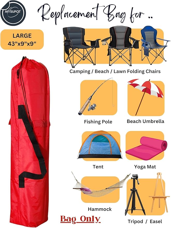 43"x9"x9" Replacement Bag for Folding Camping Chair, Camp Chairs, Yoga Mat - Image 5