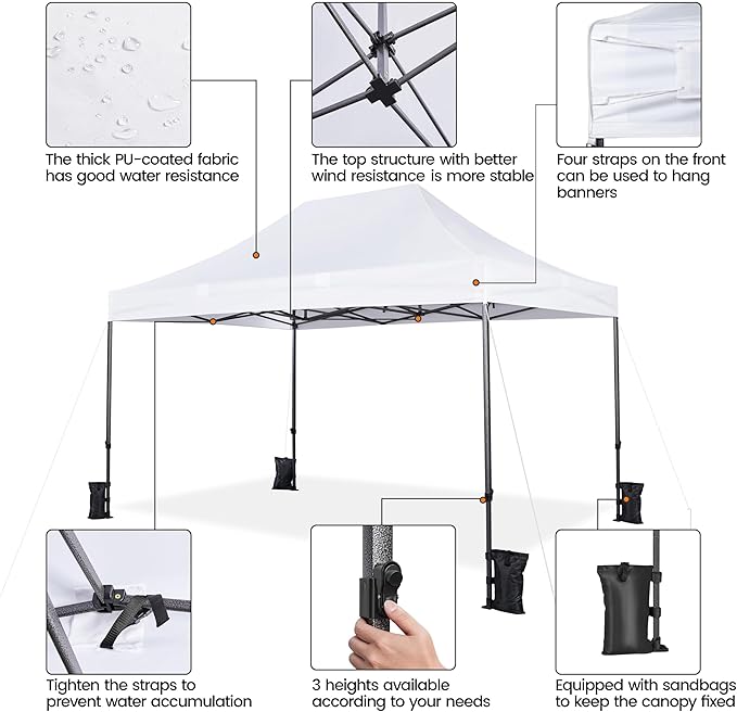 Yaheetech Heavy Duty Pop Up Canopy Tent, 10x15 Commercial Instant Shelter Tent - Image 5
